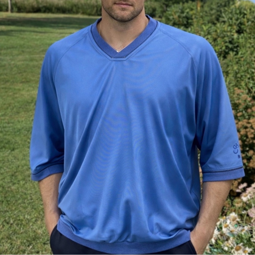 Cutter and Buck Golf Pullover Blue Lined Shirt Jacket S/S Men's Size Medium
